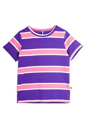 T-shirt in cotone viola a righe MINI RODINI KIDS | 2422013845PURPLE